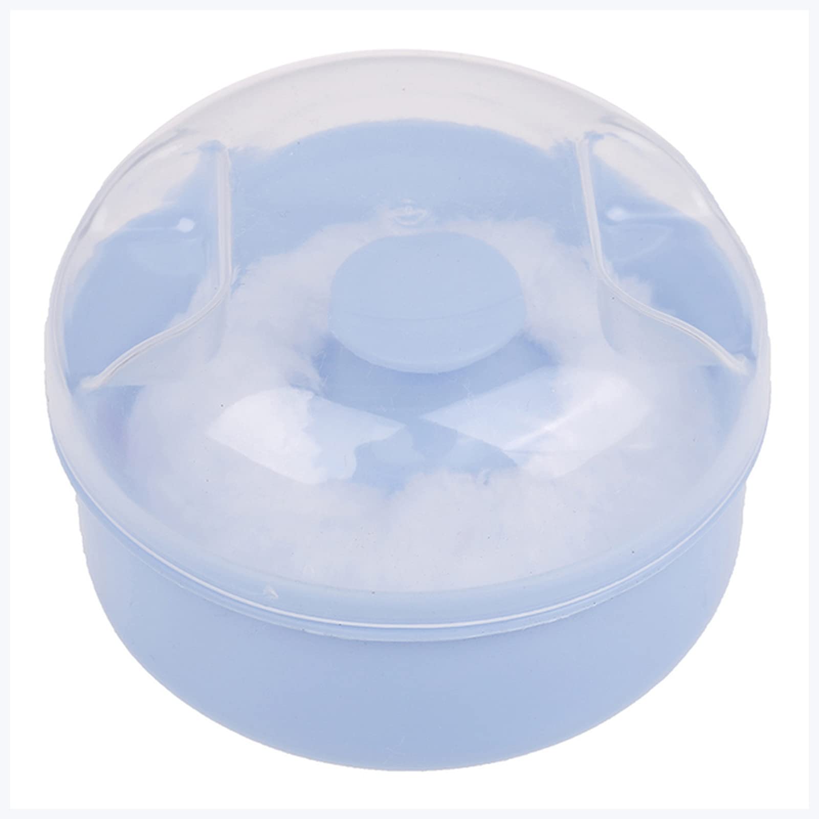 Premium Powder Puff for Makeup & Talcum Powder - Soft Cosmetic Sponge with Compact Case (1 Piece, Blue) - Ideal for Face Powder Application & Touch-Ups On-The-Go