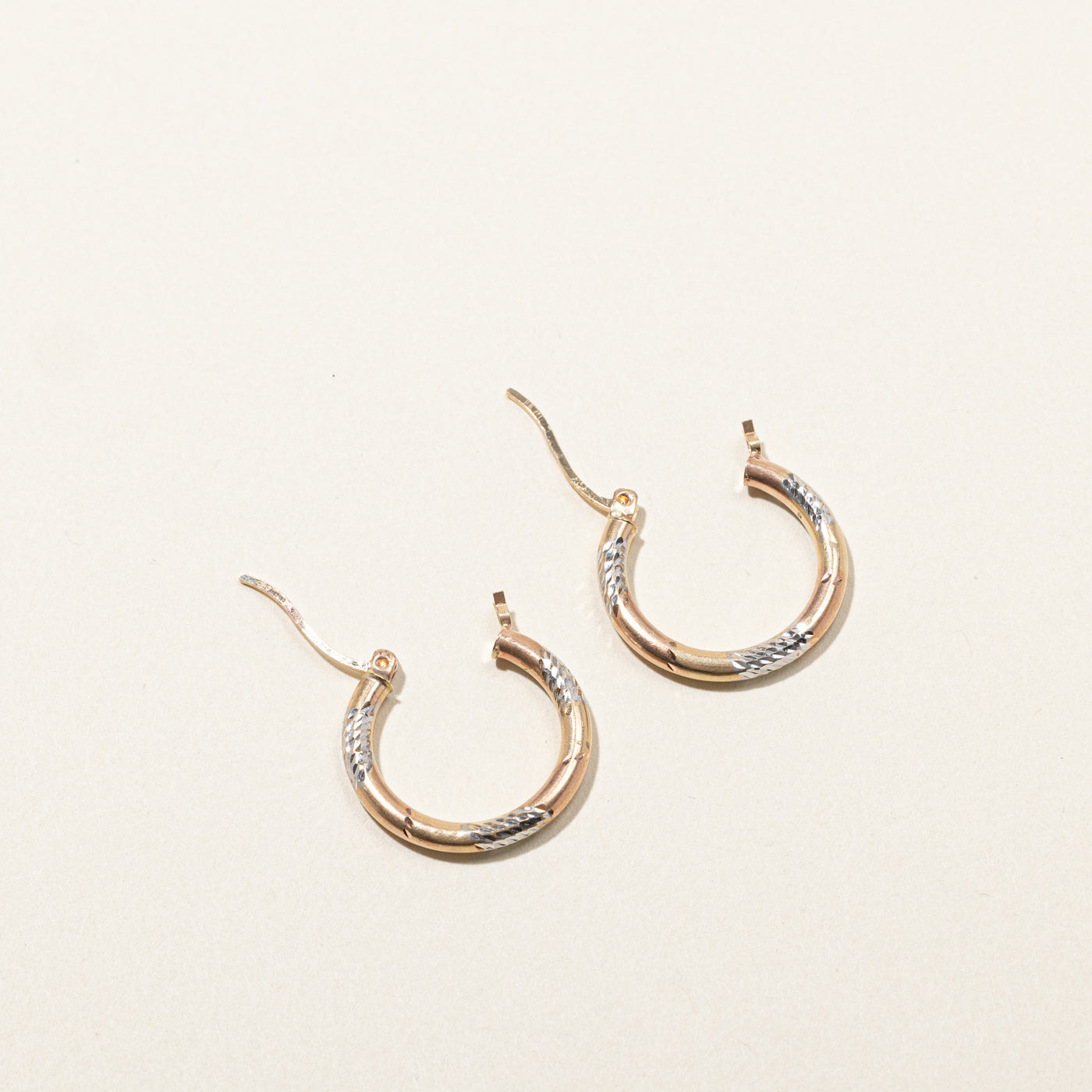 Two Tone Gold Hoop Earrings for Women - 14K Gold Plated Dangle Hoops - Elegant Everyday & Party Jewelry Gift