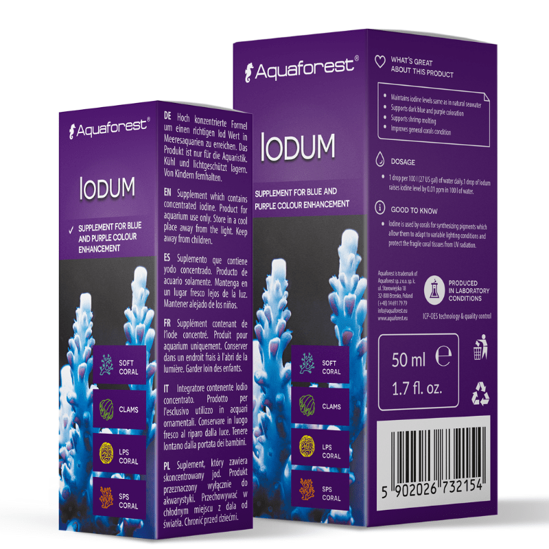 Aquaforest Iodum (10ml/50ml) - Premium Iodine Supplement for Saltwater Aquariums - Essential for Coral Health and Fish Immunity - Perfect for Reef Tanks and Marine Ecosystems