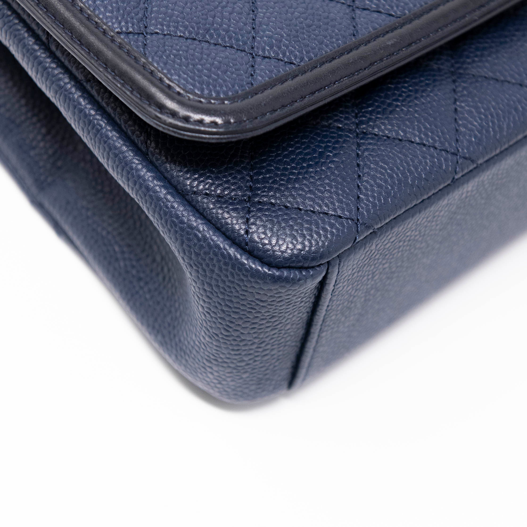 Chanel Navy Blue Medium Filigree Flap Bag - Luxury Designer Crossbody Purse for Women | Perfect for Date Night, Parties & Special Occasions