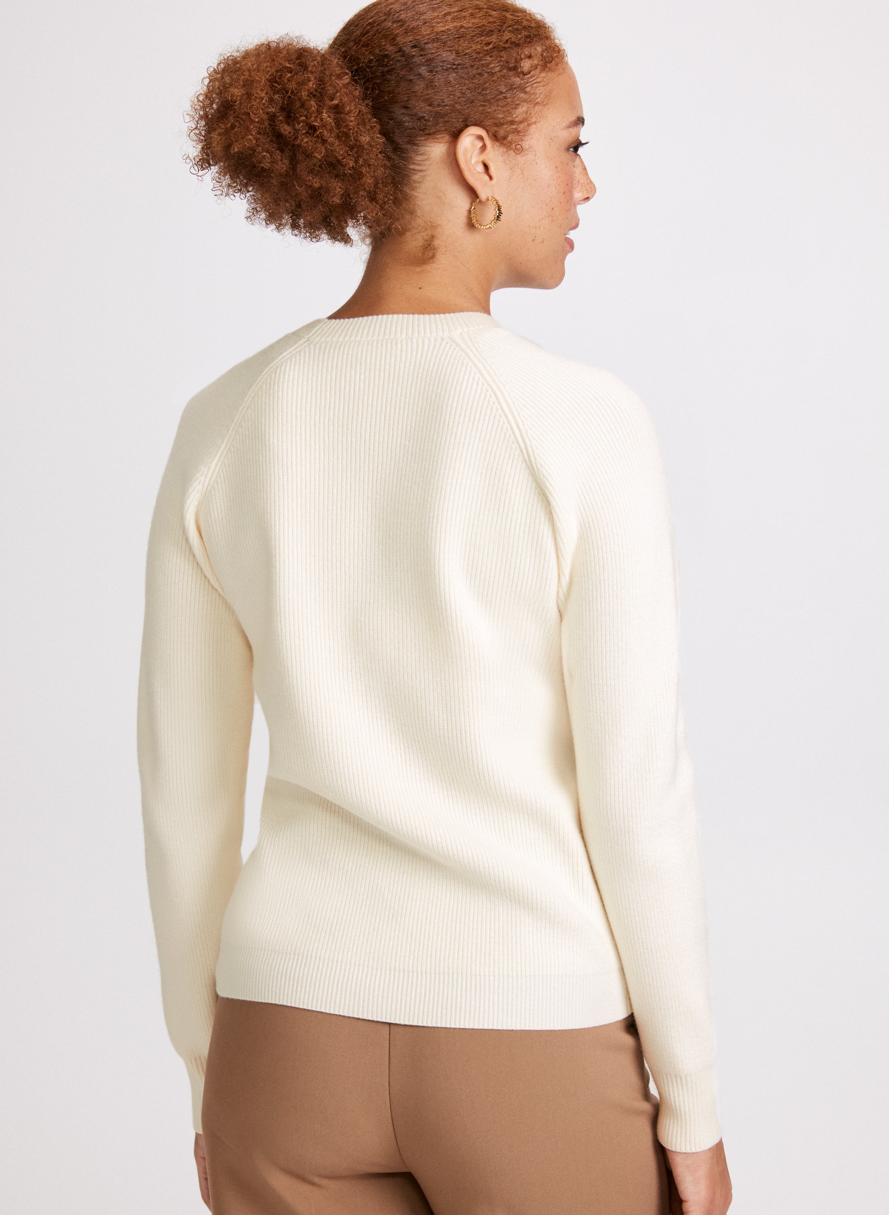 Button Detail Long Sleeve Sweater for Women - Cozy Knit Pullover with Elegant Button Accents | Perfect for Fall, Winter & Casual Office Wear