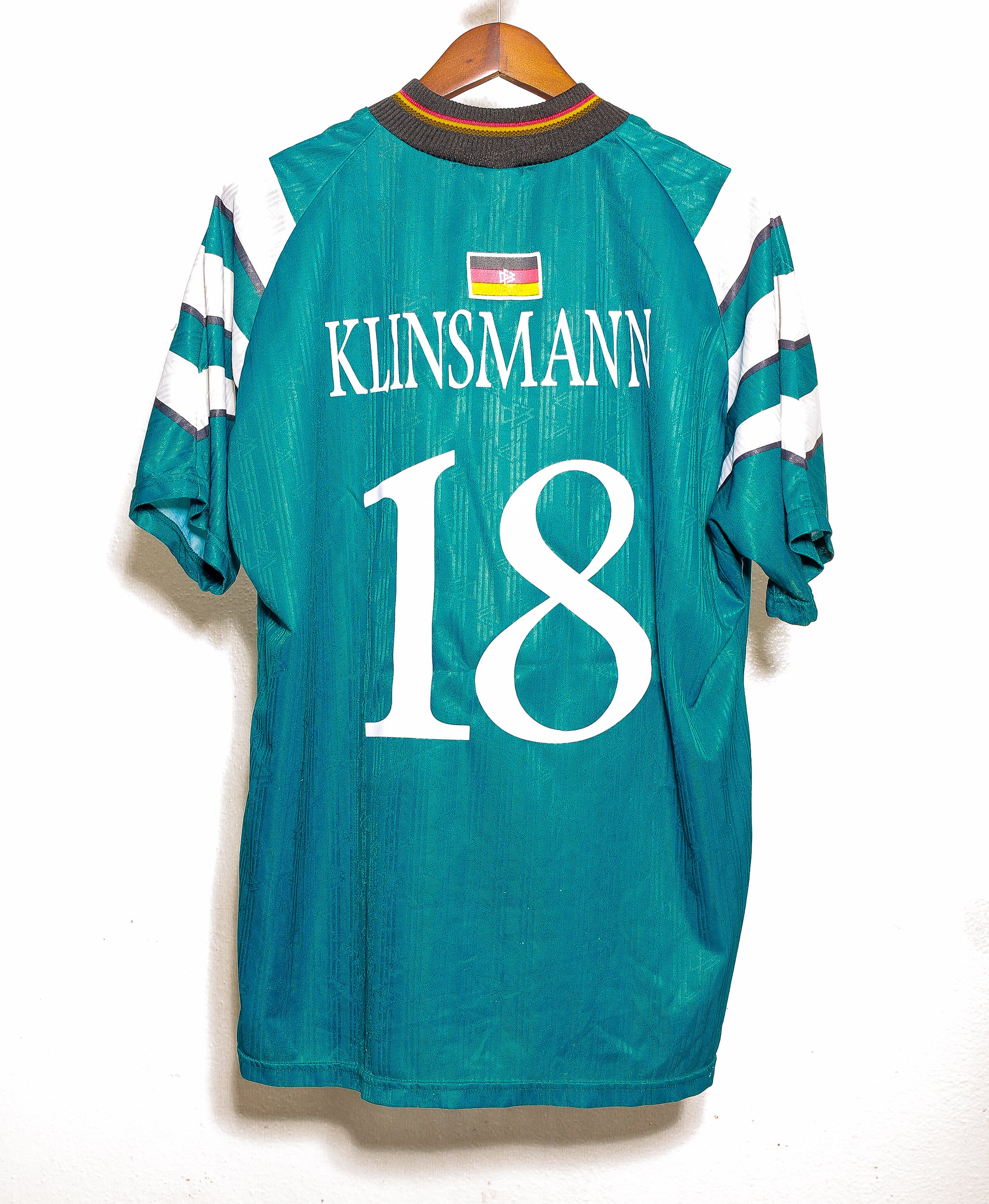 Authentic 1996 Germany Away Soccer Jersey Klinsmann #18 - XL Size - Vintage Football Shirt for Fans & Collectors - Perfect for Matches, Gifts & Memorabilia Display