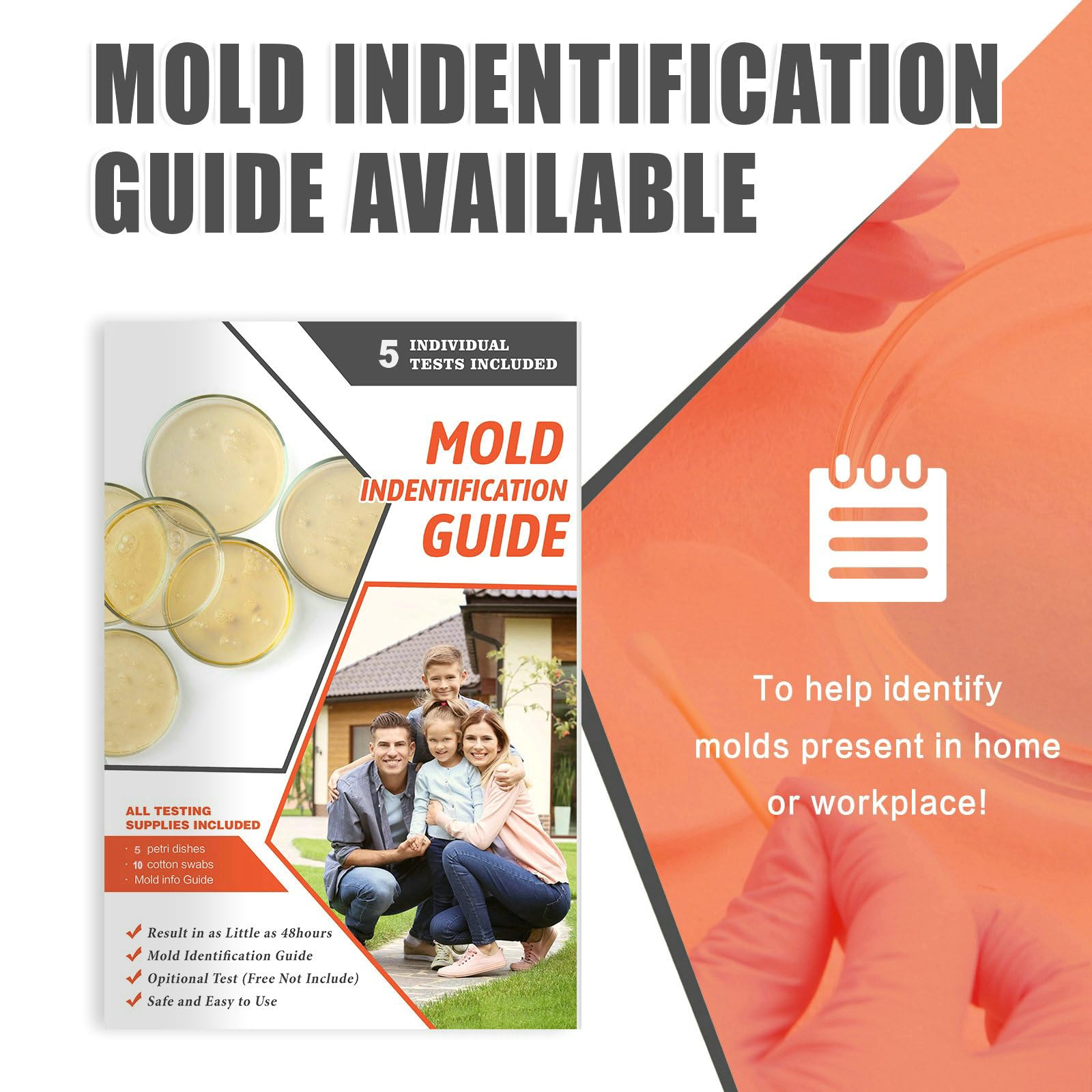 **10-Room Home Mold Testing Kit - DIY Air & Surface Mold Detector for HVAC & Indoor Air Quality | Includes Identification & Removal Guide | Ideal for Basements, Bathrooms & Allergy Relief**