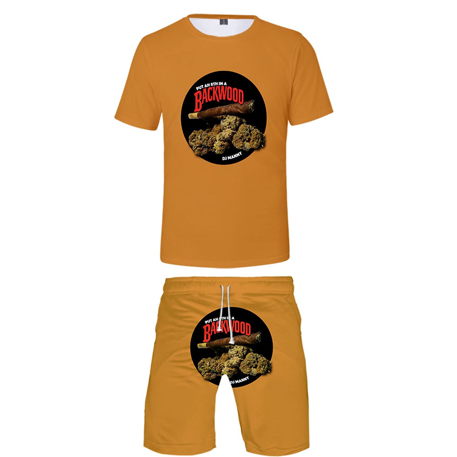Unisex Casual Backwoods Shirt 2-Piece Short Sleeve Set - Summer Novelty Sportswear for Fitness, Surfing & Outdoor Activities | Lightweight Comfort for Beach, Gym & Streetwear