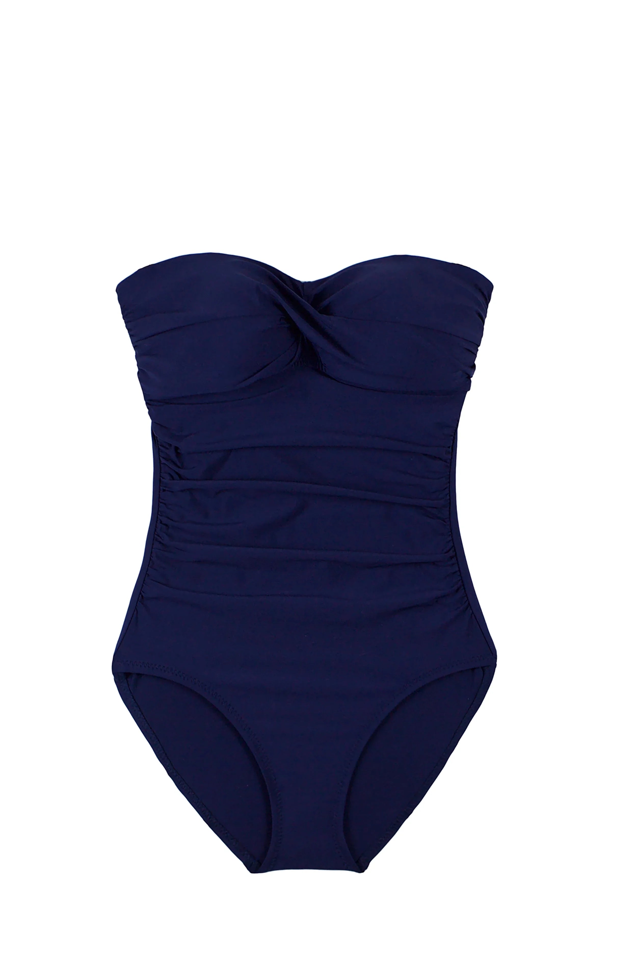 Twist Bandeau One Piece Swimsuit - Navy Blue Monokini for Women | Beach, Pool, and Summer Vacation Wear