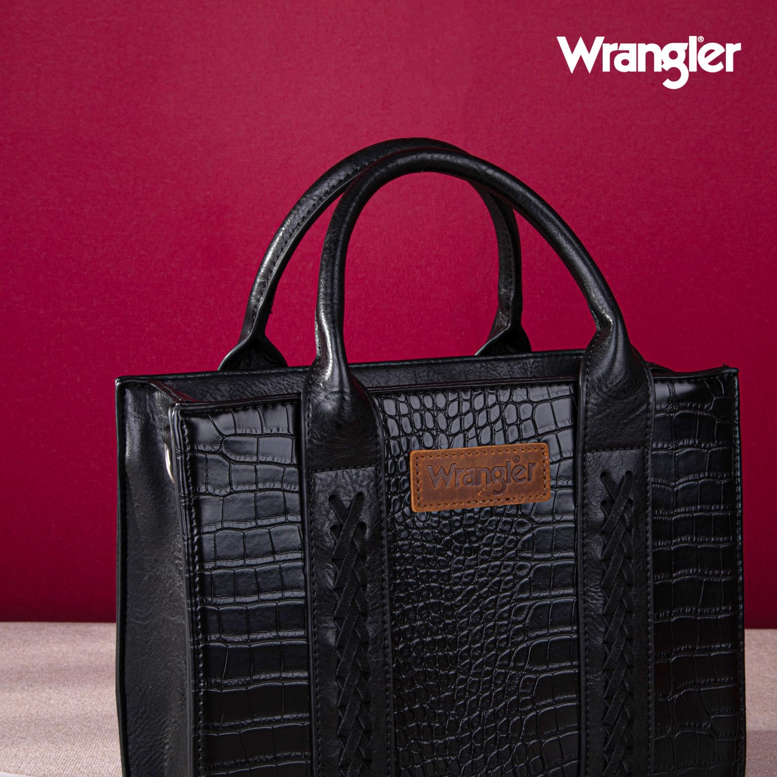 Wrangler Women's Medium Tote Bag - Stylish Designer Satchel Handbag with Top Handle & Adjustable Strap - Perfect for Work, Travel & Everyday Use