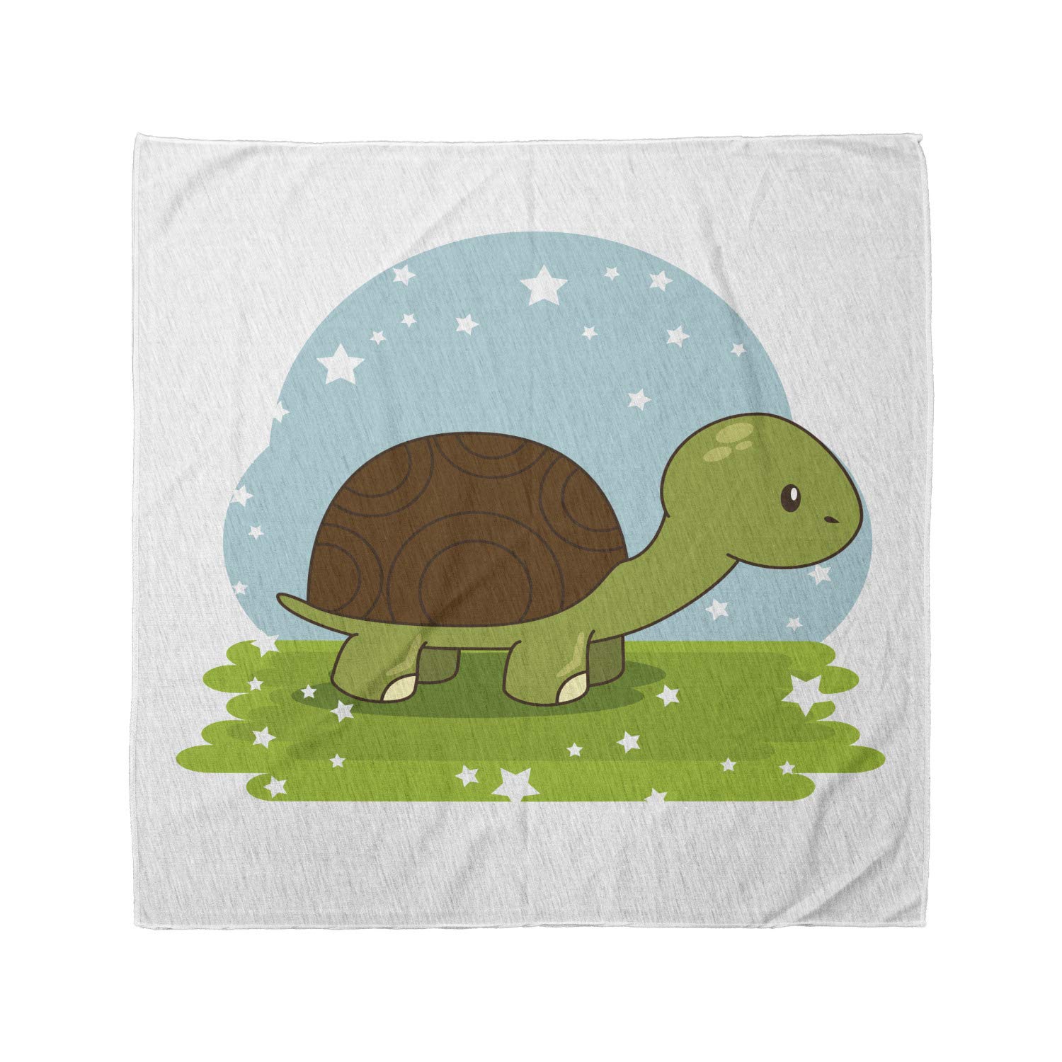 Ambesonne Turtle Print Unisex Bandana - Green, Pale Blue & Chocolate - Stylish Headwear for Men & Women - Perfect for Casual Wear, Outdoor Activities & Themed Parties