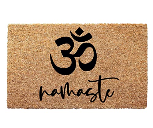 NAMASTE Arabic Calligraphy Islamic Doormat - Non-Slip Welcome Mat for Home Decor, Thoughtful Housewarming Gift for Muslim Families - Perfect for Front Door Entrance & Ramadan Decorations