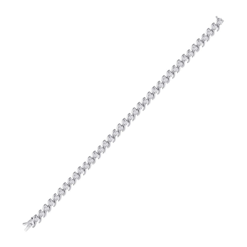 10K White Gold Round White Diamond Tennis Bracelet for Women - 1/2 Cttw | Dazzlingrock Collection | Perfect for Weddings, Anniversaries & Special Occasions