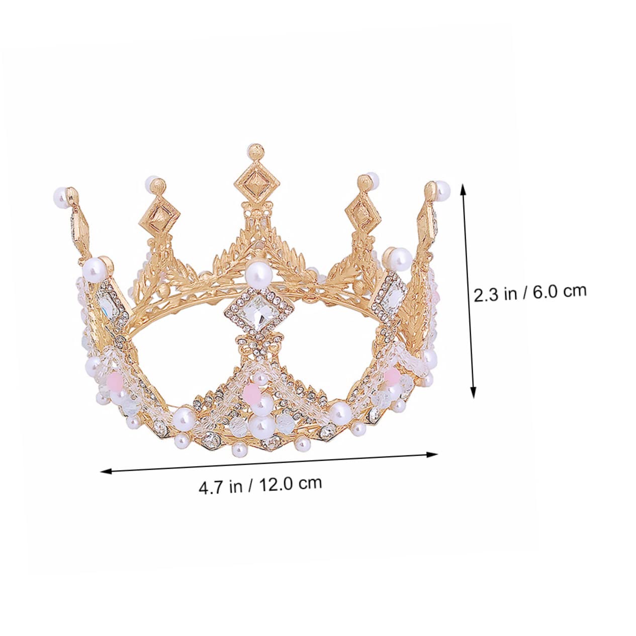 2 Pcs Elegant Baroque Bridal Tiaras for Women & Girls - Crystal Rhinestone Princess Crown Headbands for Birthday Parties, Weddings, Pageants and Special Occasions - Alloy Round Headdress with Sparkling Stones for Kids & Adults