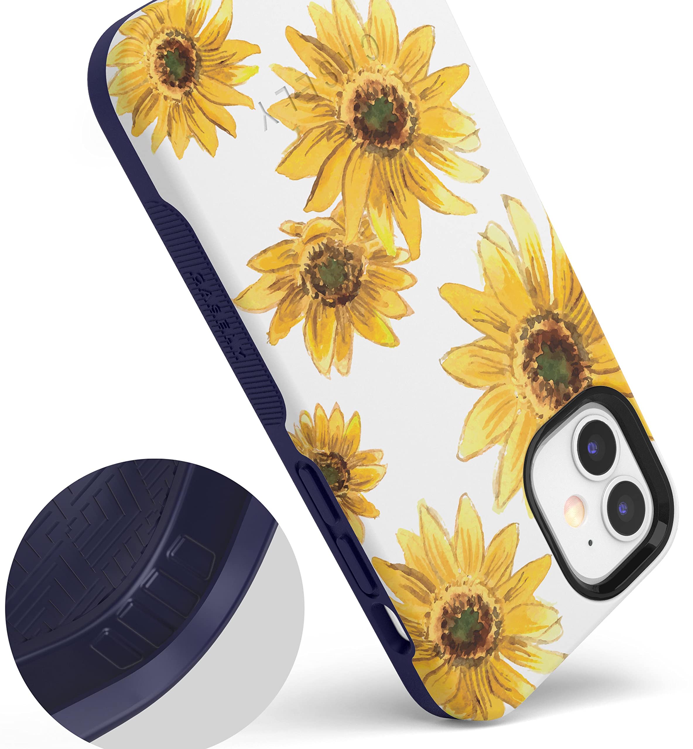Casely iPhone 12 Mini Case with Sunflower Design - MagSafe Compatible Protective Cover | Bright Yellow Shockproof Phone Case for Women & Men | Perfect for Outdoor Activities, Work & Daily Use