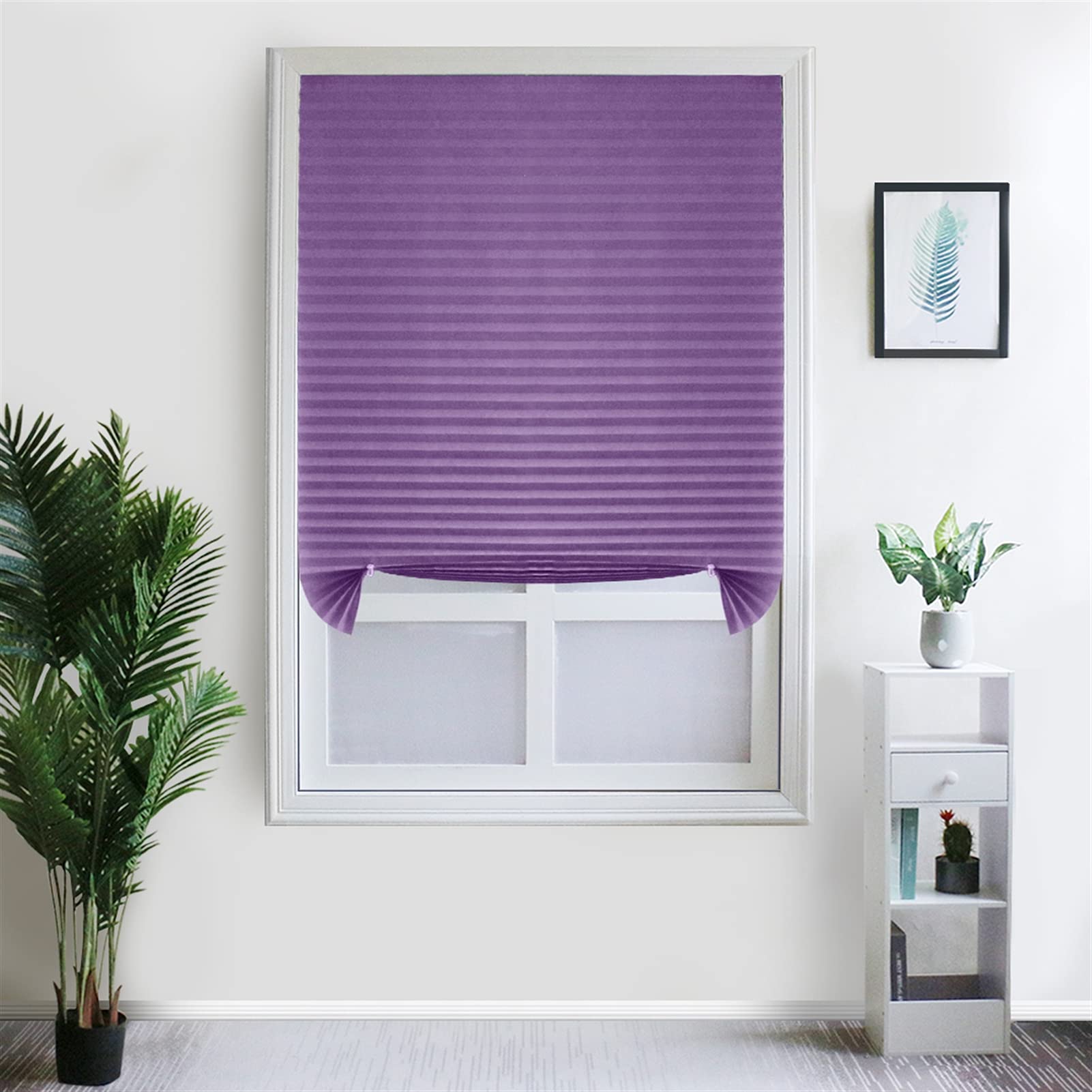 Light Filtering Pleated Paper Window Shades - Easy Cut & Install with Clips - 35