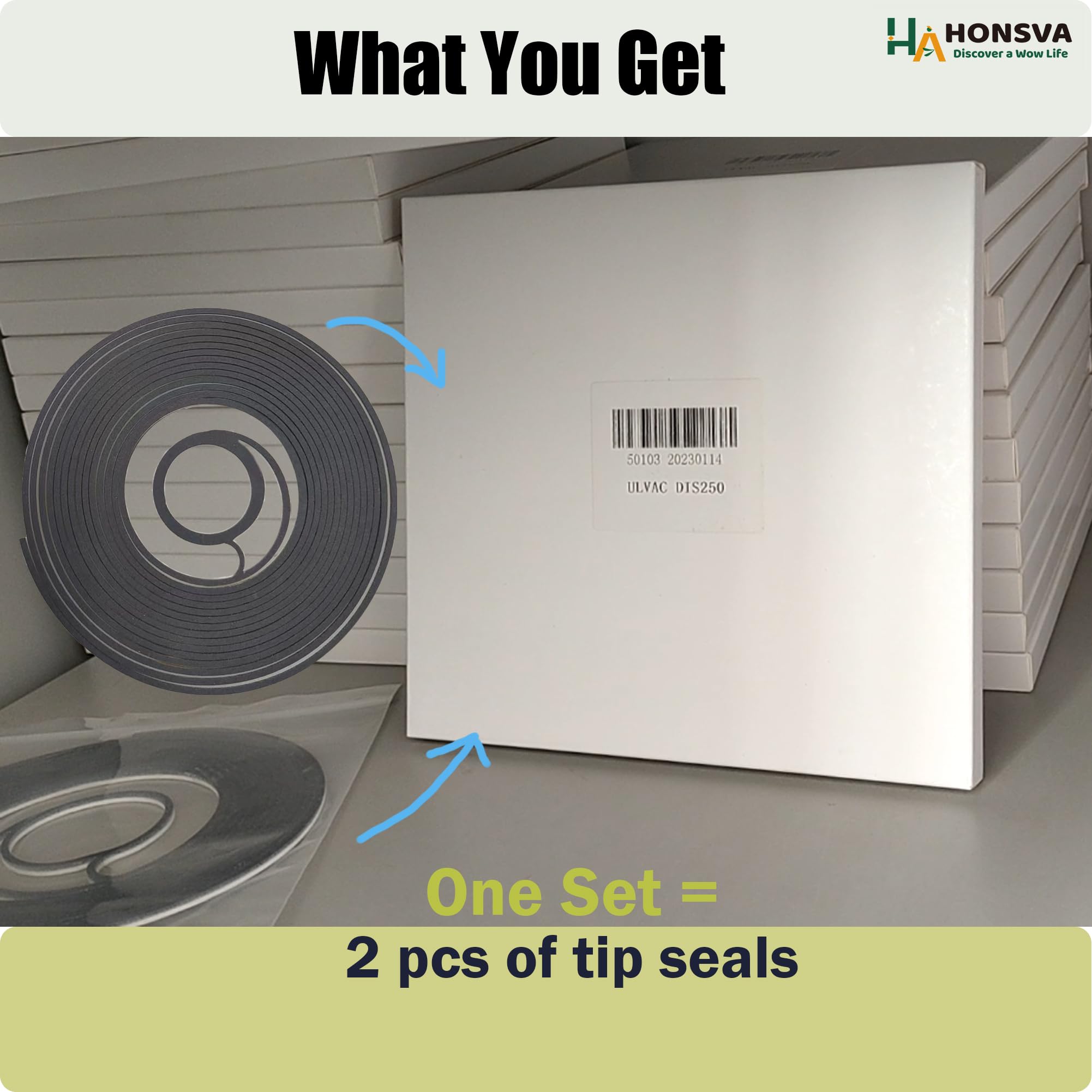 Anest Iwata ISP-500 Vacuum Pump Replacement Tip Seals Kit - 2 PTFE White Foam-Back Seals for Oil-Free Scroll Vacuum Pump Repair | Industrial Equipment Maintenance & HVAC System Servicing Solution