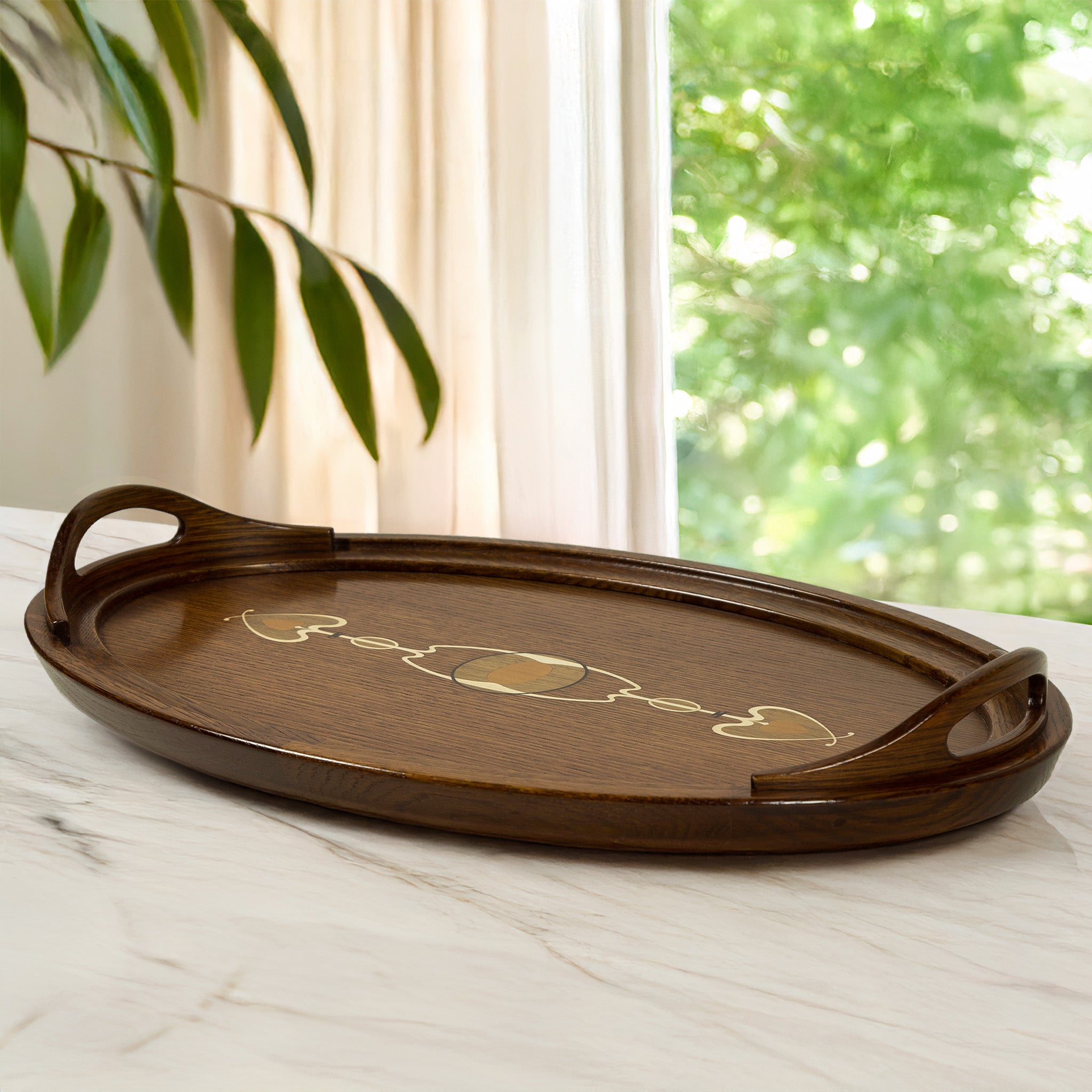 Harvey Ellis Oval Tray - Elegant Decorative Serving Tray for Coffee Table, Dining, and Home Decor - Perfect for Entertaining Guests, Displaying Jewelry, or Organizing Essentials