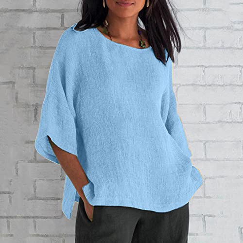 3/4 Sleeve Light Blue