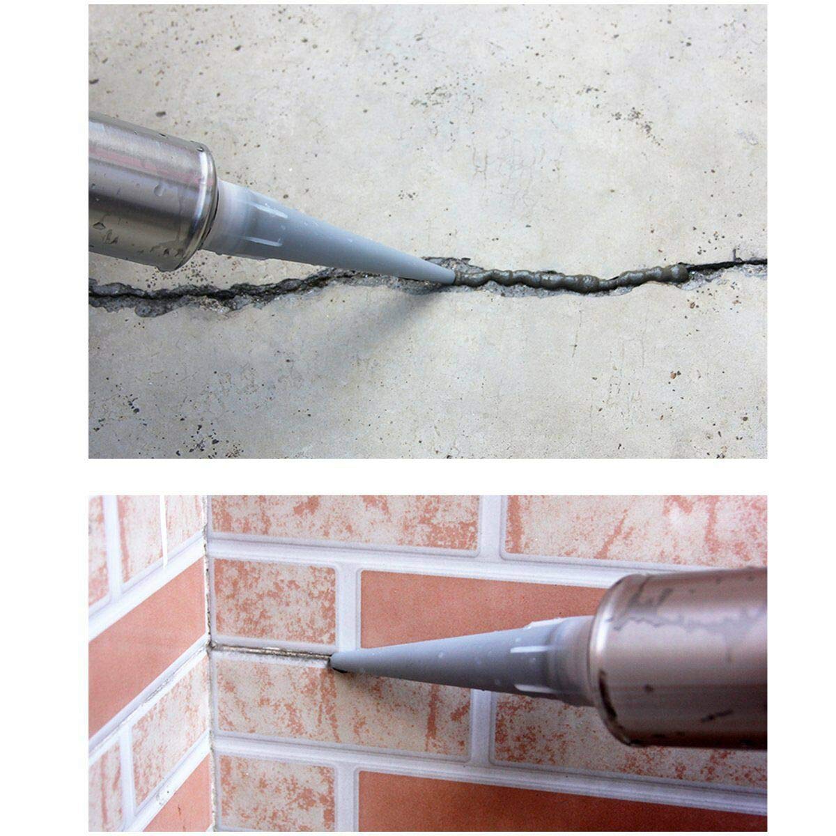 Stainless Steel Mortar Grout Gun - Professional Tile Grouting & Brick Pointing Tool with Angled/Straight Nozzles - Perfect for Wall Tiling, Floor Repairs & Masonry Work
