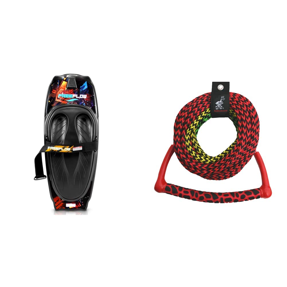 SereneLife Kneeboard with Airhead Ski Rope for Kids & Adults - Water Sports Kneeboard for Boating, Wakeboarding & Knee Surfing | Perfect for Lakes, Beaches & Summer Fun