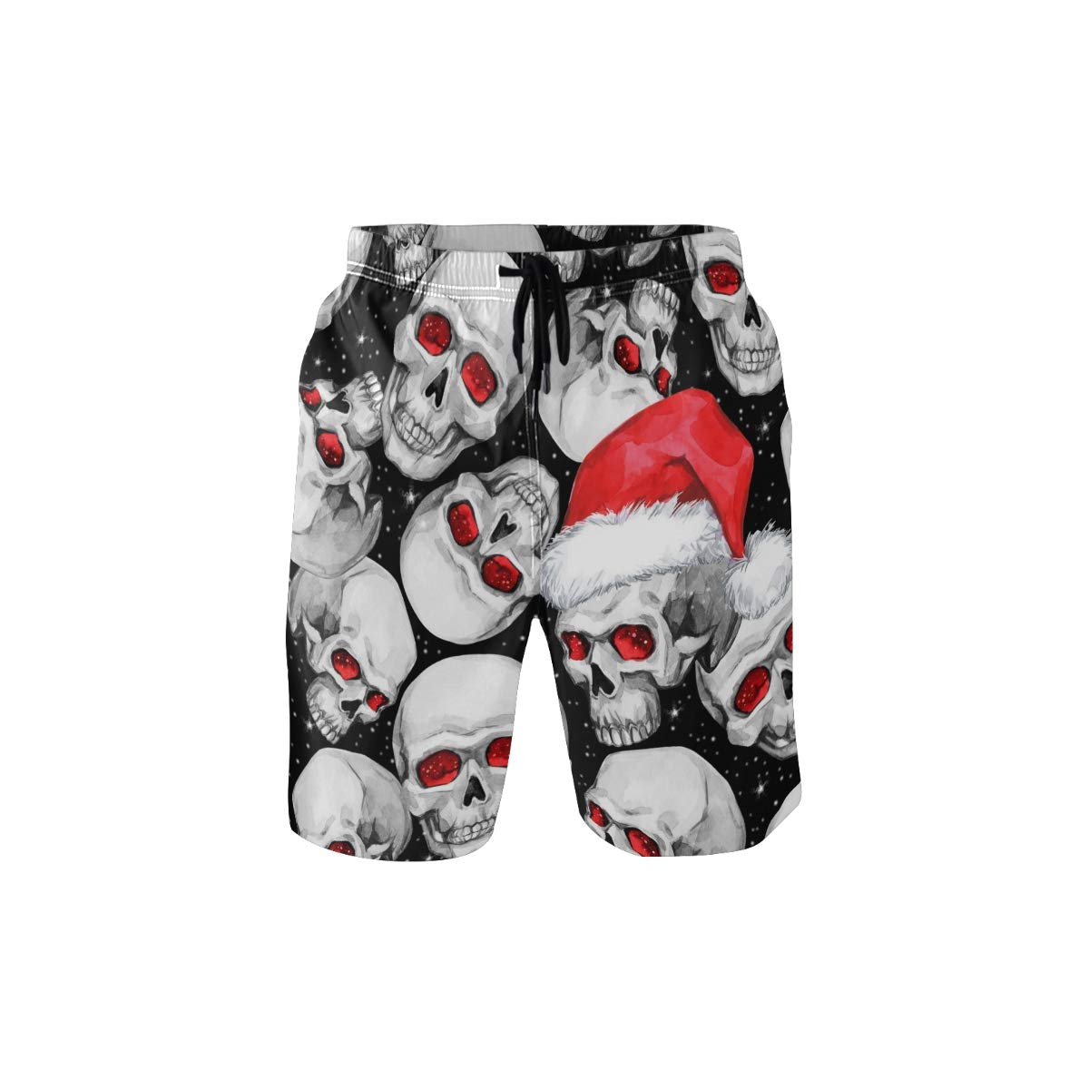 CaTaKu Men's Quick Dry Skull Swim Trunks - Summer Beach Shorts with Mesh Lining for Swimming, Bathing & Water Sports | Christmas Holiday Pool Party Wear