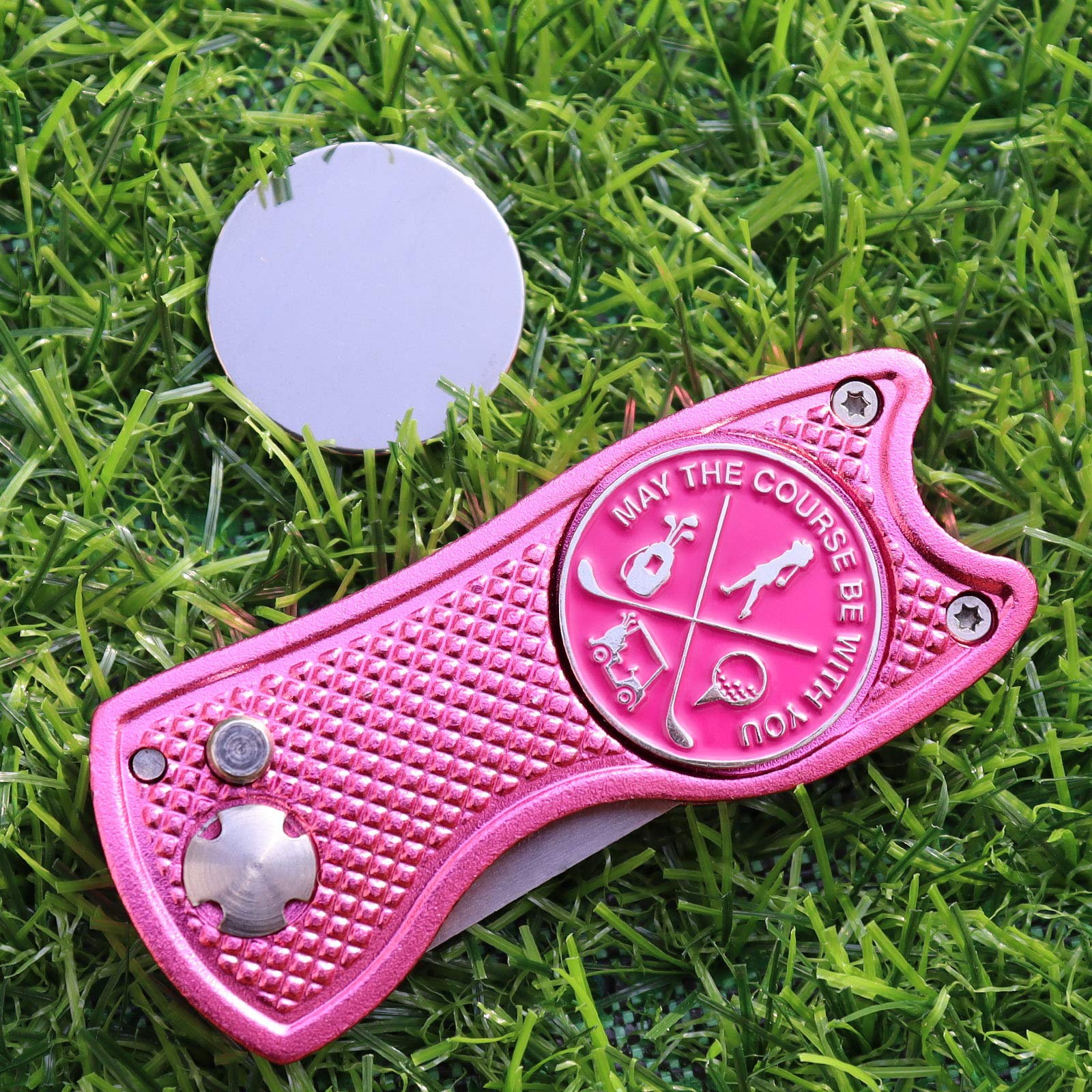 Foldable Golf Divot Repair Tool & Ball Marker Set - 3-in-1 Golf Accessories for Greens, Perfect for Golf Course, Practice & Tournament Use