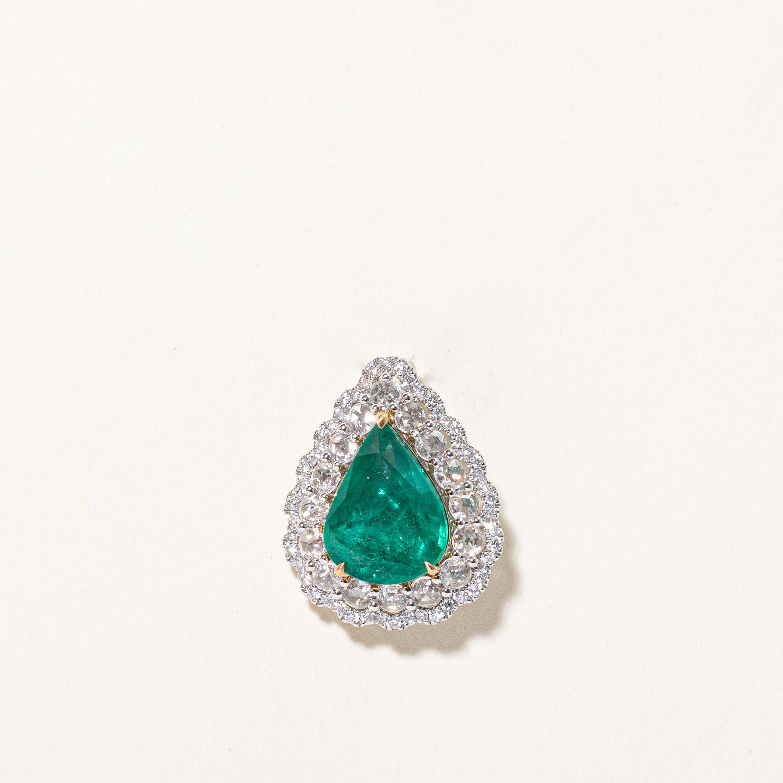 3.70ct Emerald & 1.05ctw Diamond Convertible Pendant & Ring - Size 6.25 | Elegant Jewelry for Weddings, Anniversaries & Special Occasions