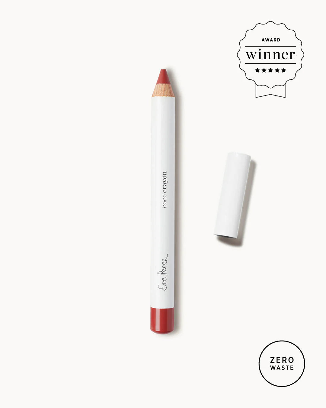 Ere Perez Coco Crayon - Natural Vegan Lip & Cheek Tint for Everyday Makeup | Perfect for On-the-Go Touch Ups & Travel