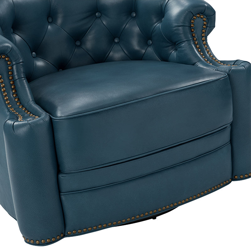 Alonso Classic Chesterfield Genuine Leather Swivel Chair - Premium Office Chair with Button Tufted Back & 360° Rotation - Perfect for Home Office, Study Room & Executive Workspace