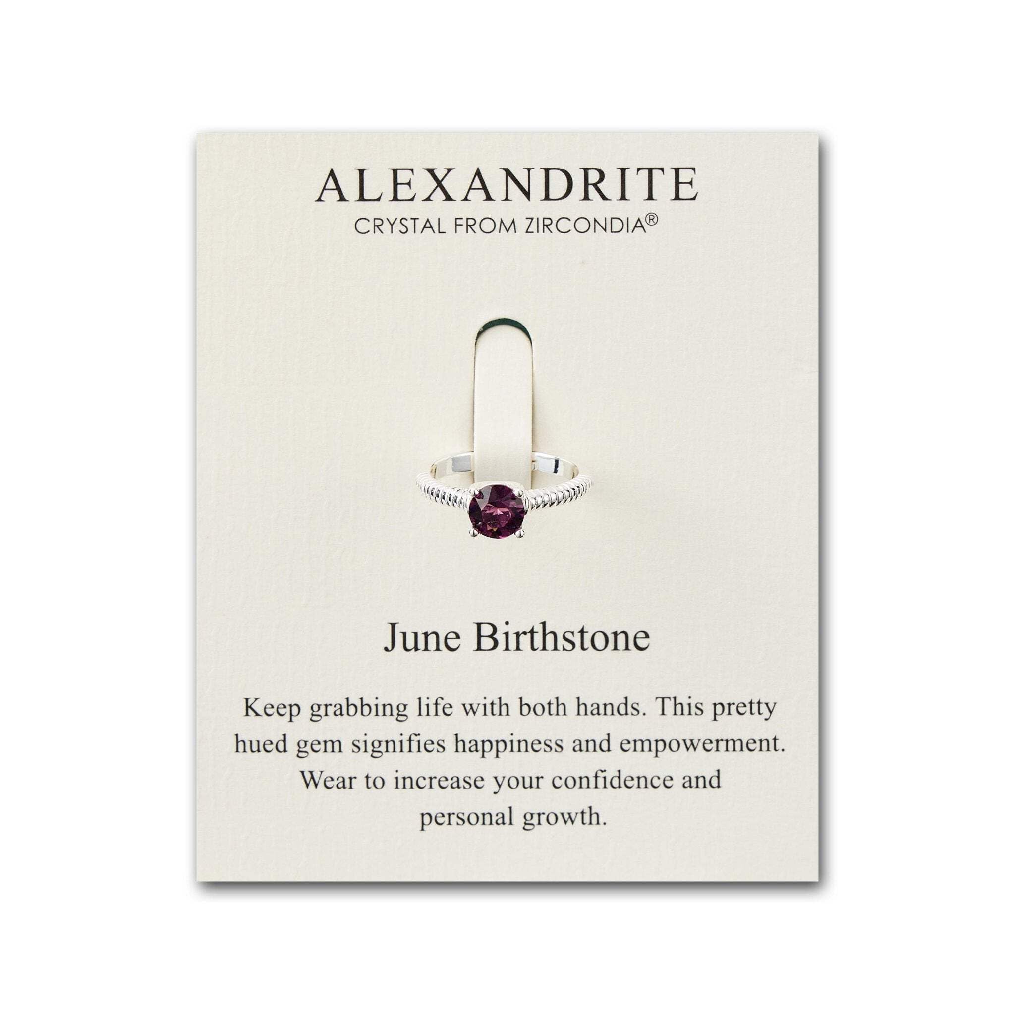 Alexandrite Birthstone Ring with Zirconia - Elegant Jewelry for Gifts & Parties