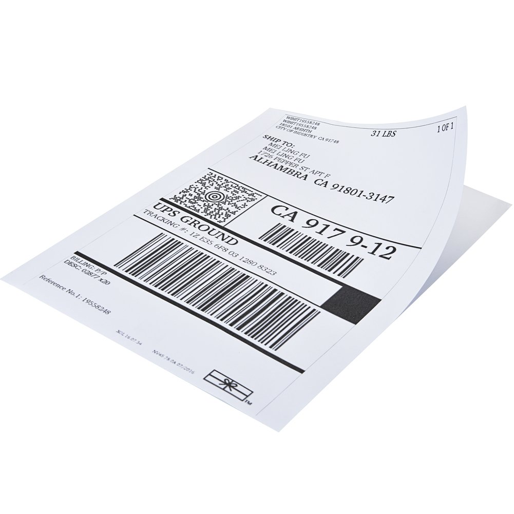 9527 Full Sheet Shipping Labels 8.5 x 11 Inches - 3000 Blank White Self-Adhesive Sticker Paper for Laser & Inkjet Printers - Perfect for Address Labels, Packaging, and Mailing Services