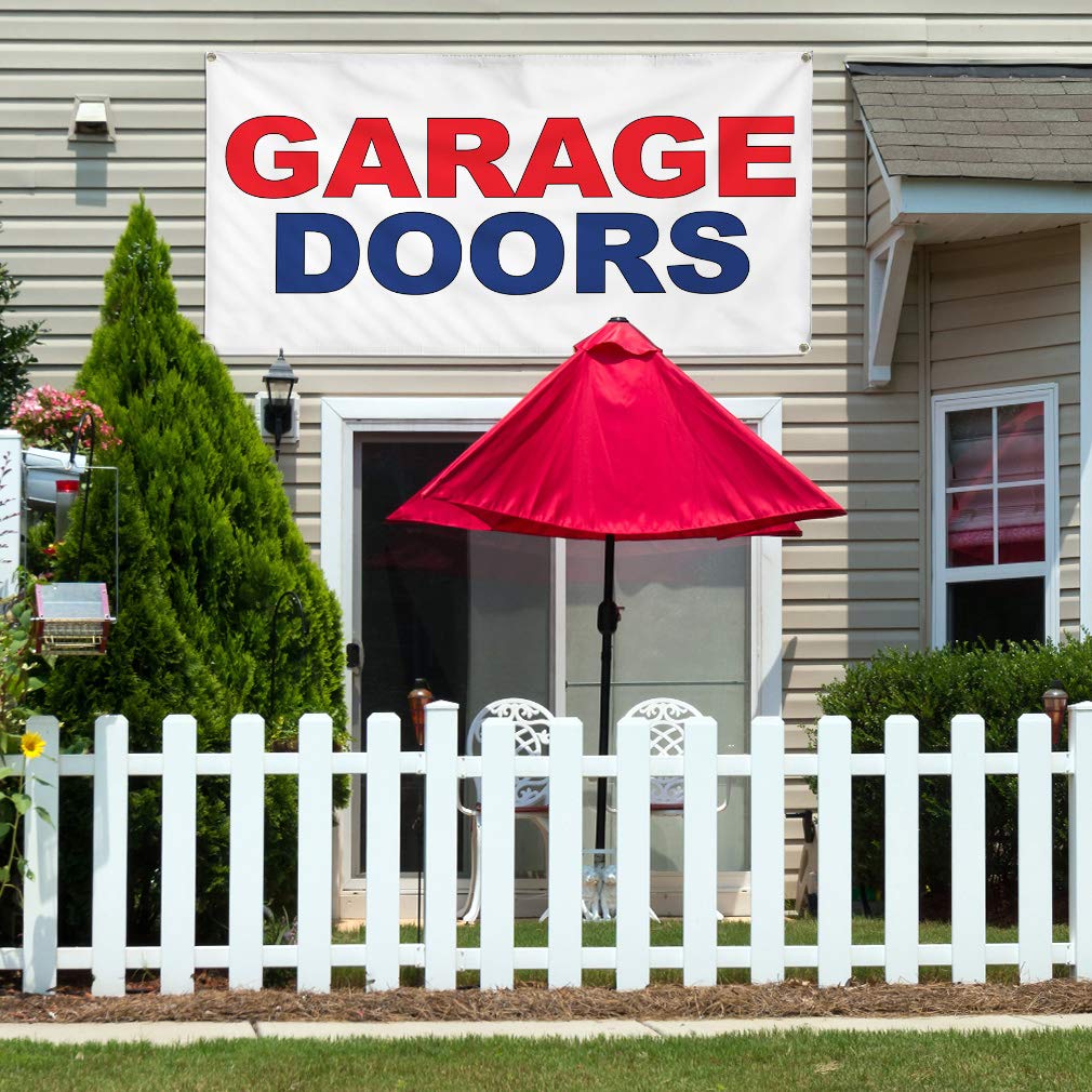 Custom Vinyl Banners for Garage Doors & Business Signs - Weatherproof Outdoor Yard Signs (60x144 Inches) with 10 Grommets - Red & Blue Options - Perfect for Storefronts, Events & Industrial Use