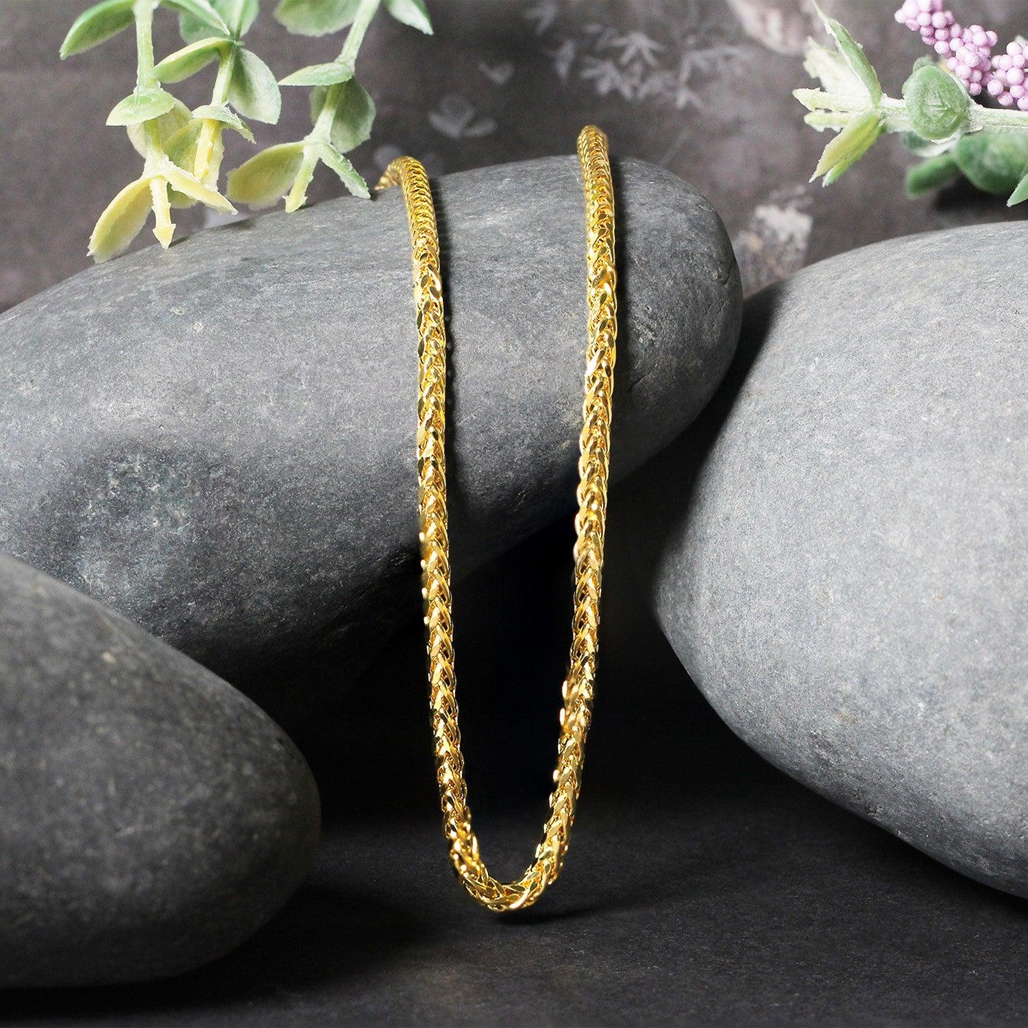 2.7mm 14k Yellow Gold Lite Diamond Cut Round Franco Chain Necklace - Dainty & Elegant Jewelry for Women, Perfect for Layering, Everyday Wear, Gifts & Special Occasions
