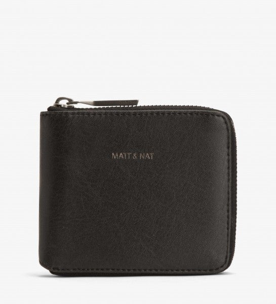 Matt & Nat Vegan Leather Watson Wallet in Black - Stylish & Eco-Friendly RFID Blocking Bifold Wallet for Men & Women - Perfect for Everyday Use, Travel & Business