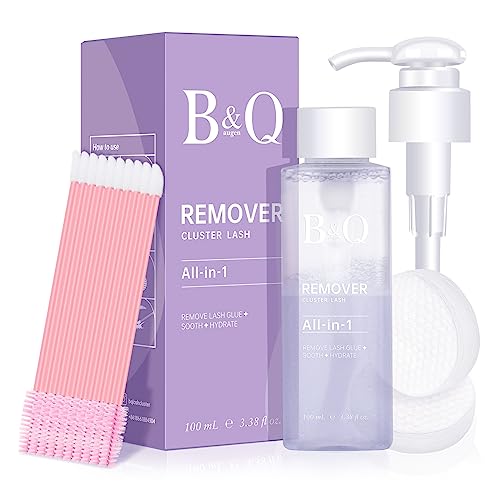 B&Q Professional Cluster Lash Remover 100ml - Gentle DIY Eyelash Extension Glue Remover for Home Use, Safe & Effective Lash Bond Remover for Cluster Lashes - Perfect for Salon & At-Home Lash Maintenance