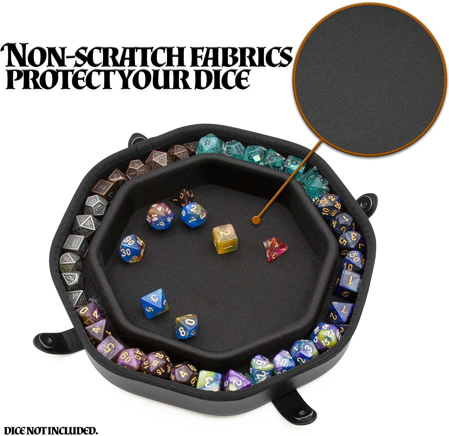 CASEMATIX Dice Tray and Storage Case - Holds 115 RPG Dice with Magnetic Snaps, Embossed Dragon Design & Non-Scratch Interior - Perfect for D&D, Pathfinder and Tabletop Gaming