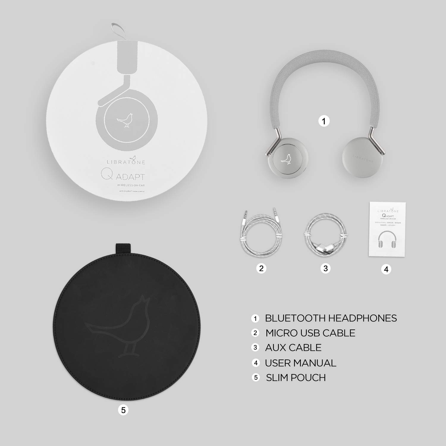 Libratone Q Adapt Wireless Bluetooth Over-Ear Headphones with Active Noise Cancelling, CSR 8670 Chip, aptX Hi-Fi Sound & Deep Bass, 20H Playtime - Perfect for Travel, Work, TV Watching & Commuting (White)