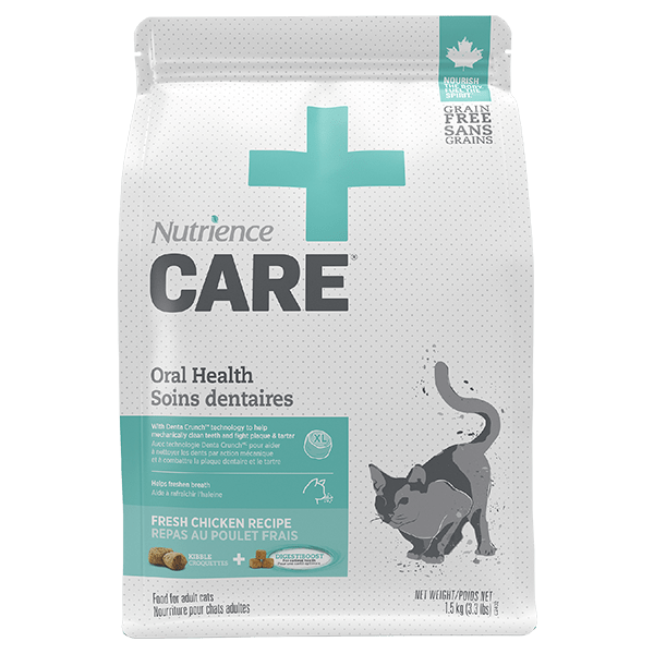 Nutrience Care+ Oral Health Dry Cat Food for Adult Cats - Dental Care & Tartar Control - Premium Kibble for Healthy Teeth & Gums - Perfect for Indoor & Outdoor Cats