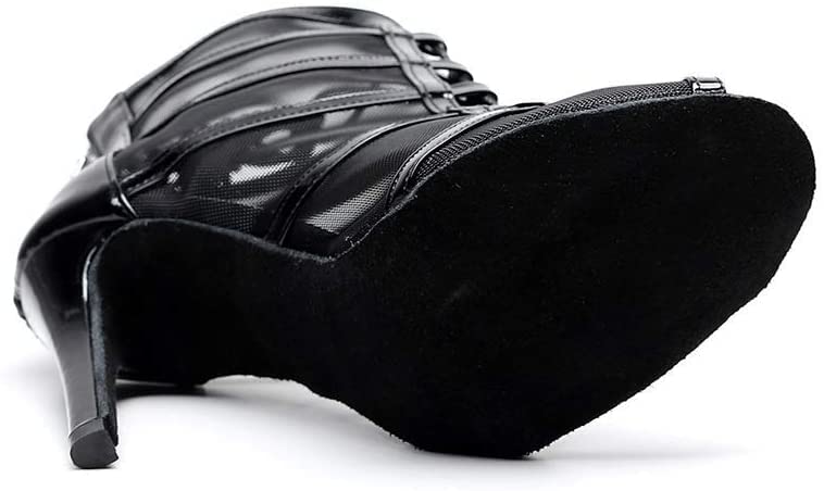 Women's Latin Salsa Ballroom Dance Shoes - Suede Sole Heeled Sandals for Wedding, Competition & Social Dancing (Black, Size US 9.5) | Perfect for Salsa, Tango, Bachata & Ballroom Dance Classes