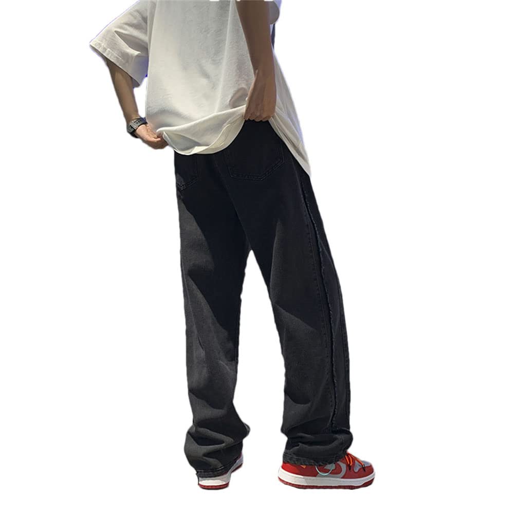 Vintage Wash Baggy Wide-Leg Cargo Jeans for Men - Korean Style Boyfriend Pants with Big Pockets | Hip Hop Streetwear for Casual Outfits & Urban Fashion