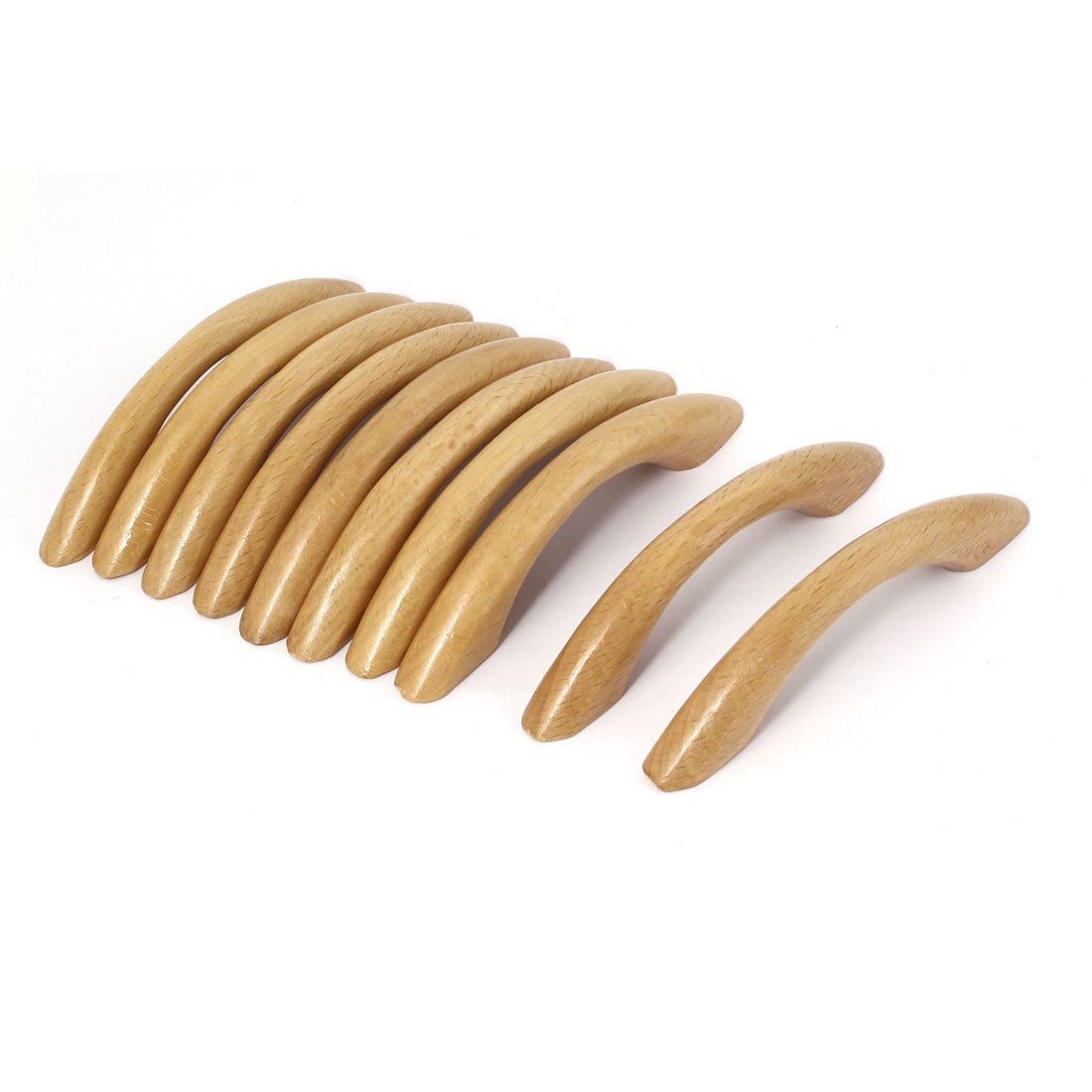 10 Pack Wooden Cabinet Pull Handles - 64mm Hole Center Drawer & Door Handles for Closet, Cupboard & Furniture - Durable Hardware for Home & Office Organization