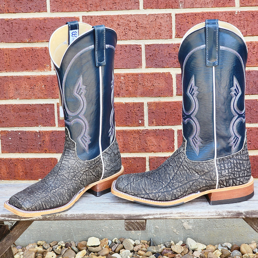Anderson Bean Men's Granite Safari Blue Elephant Cowboy Boots - Western Style Leather Boots for Men, Comfortable & Durable for Riding, Work, and Outdoor Adventures