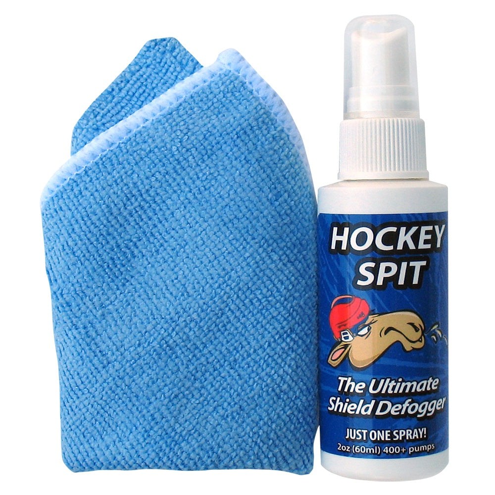 A&R Hockey Spit Shield Defogger with Microfiber Shammy - Anti-Fog Face Shield for Hockey Players & Goalies - Perfect for Ice Hockey, Field Hockey & Sports Training