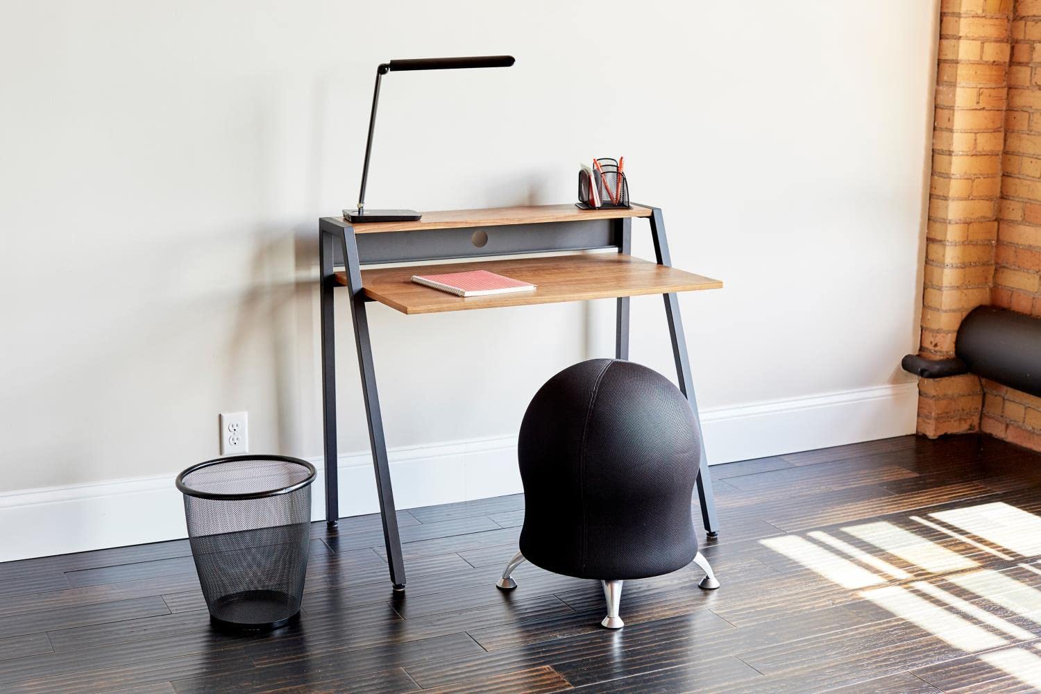 Safco Products 1951BL Black Studio Writing Desk - Modern Office & Home Study Desk for Work, Writing, and Computer Use