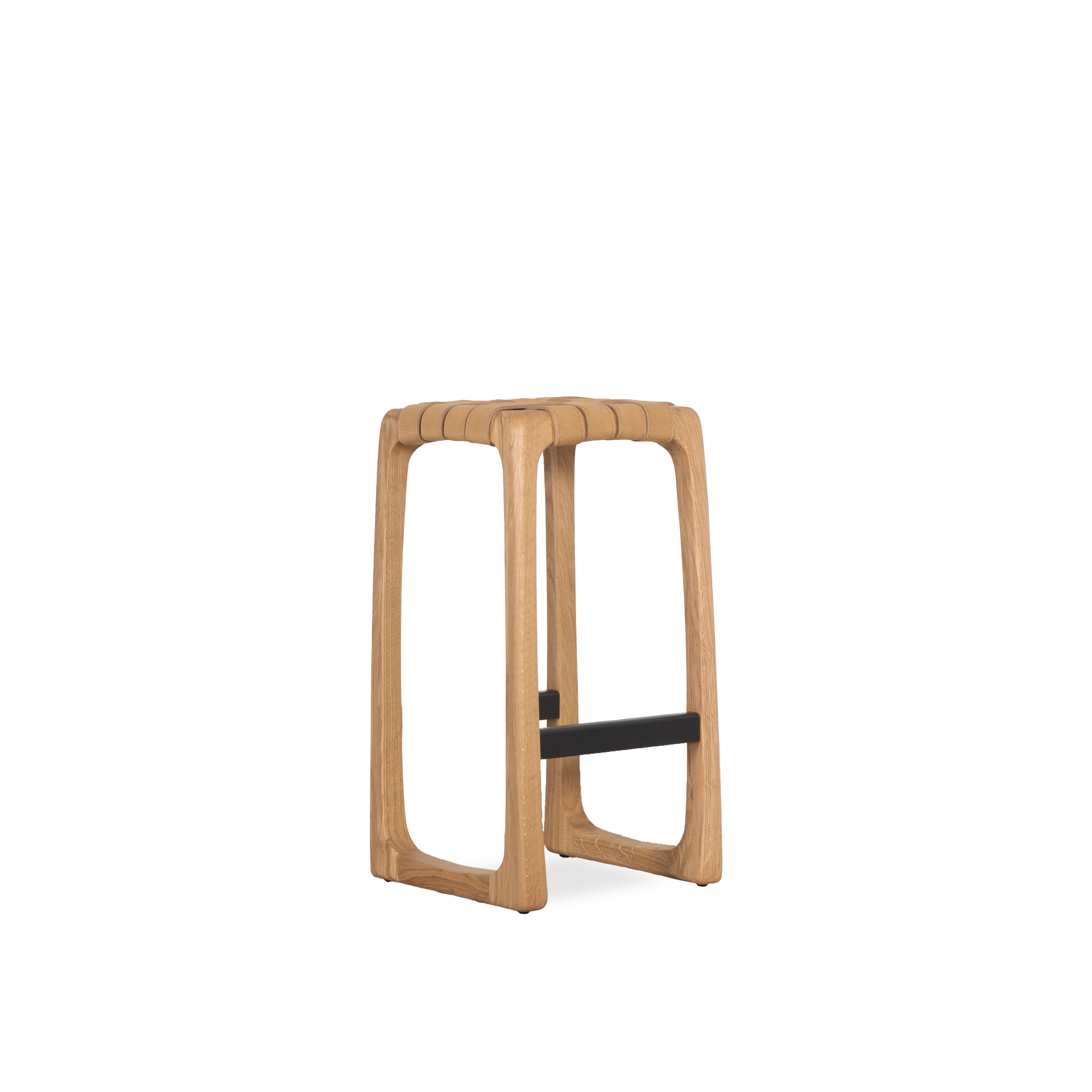Bungalow Bar Stool - Rustic Wooden Counter Height Stool with Backrest for Kitchen Island, Home Bar & Outdoor Patio Use