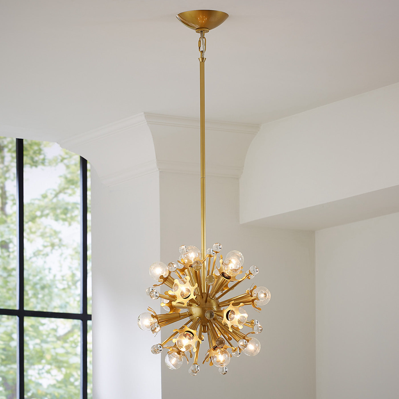Mini Sputnik Chandelier - Modern Ceiling Light Fixture for Living Room, Dining Room, Bedroom - Vintage Space-Inspired Lighting Decor