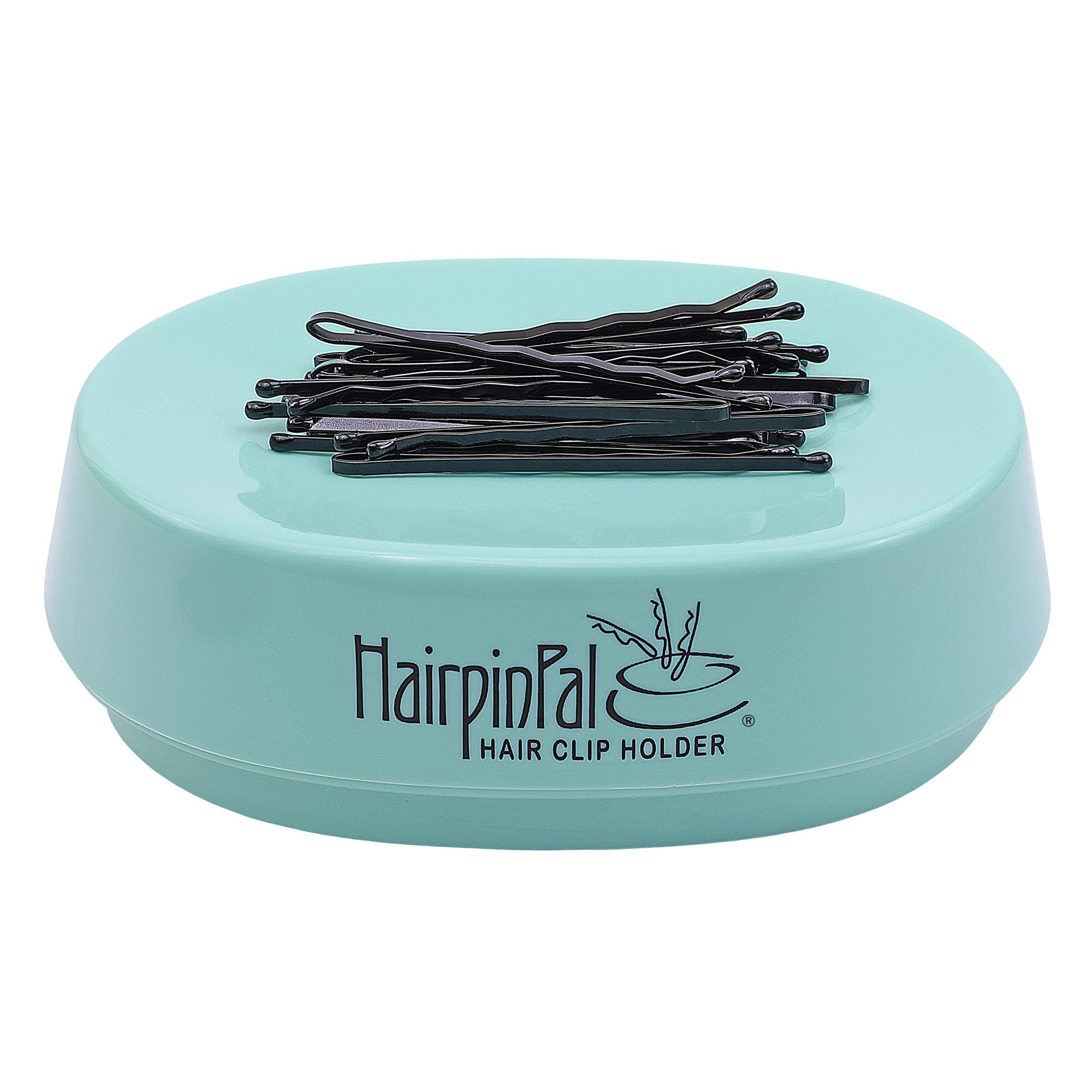 HairpinPal Magnetic Bobby Pin Holder - Strong Magnetic Hair Clip Organizer for Bobby Pins & Hair Accessories - Keeps Bathroom & Vanity Tidy - Made in USA (Sea Foam Teal) - Perfect for Home, Salon & Travel Use