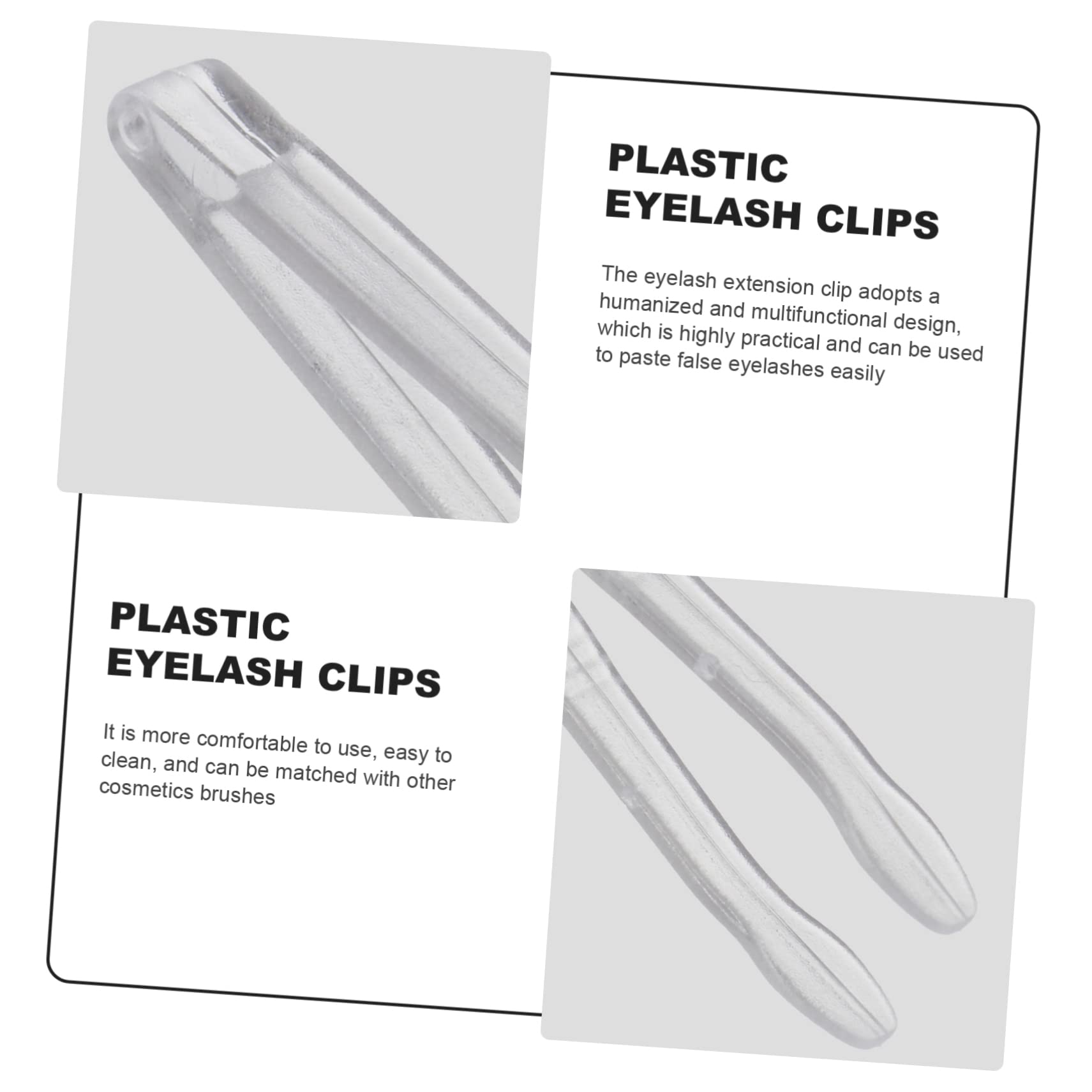 50pcs Transparent Plastic Makeup Tweezers - Double Eyelid Stickers, False Eyelash Applicator & Mask Removal Clips - Professional Makeup Tools for Eyelash Extension, Quilling & Beauty Salon Use