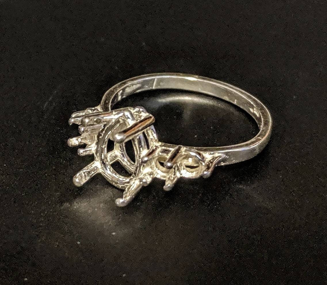 Sterling Silver or 14kt Gold Pear-Shaped Ring Setting - 10x7mm & 16x12mm with Accents - Size 7 (163492/143492) - Perfect for Engagement Rings, Wedding Bands & Jewelry Making