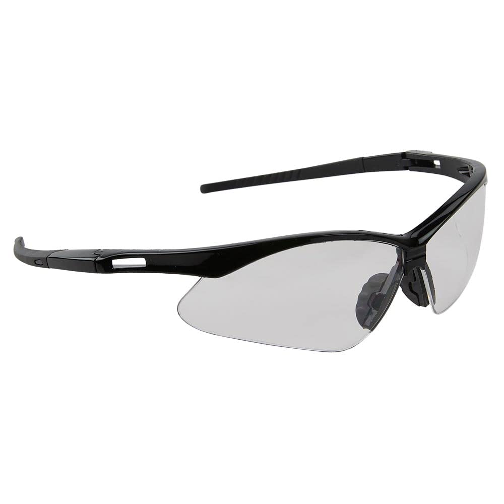 J. J. Keller SAFEGEAR Clear Safety Glasses 3-Pack - Anti-Scratch, Black Frame Protective Eyewear for Construction, Lab & DIY Projects