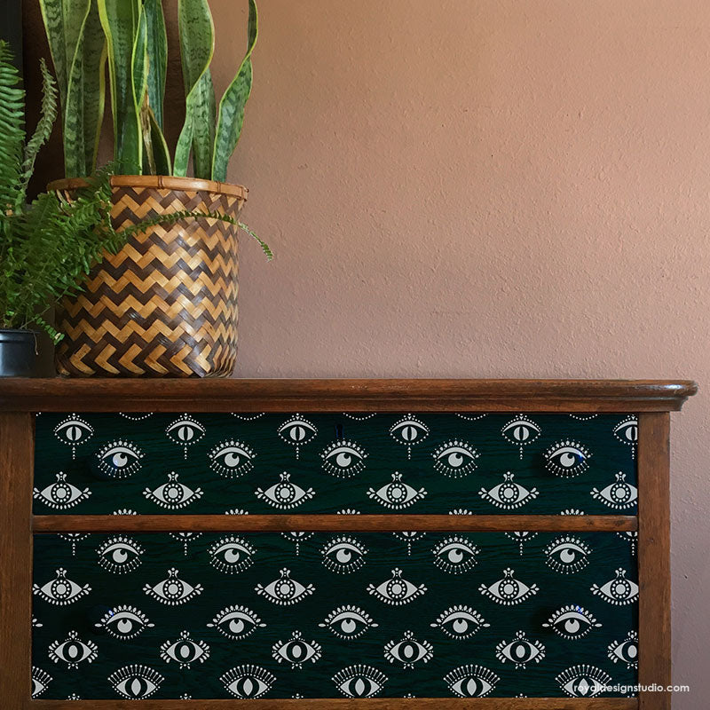 Protective Eye Furniture Stencil - DIY Home Decor Stencils for Wood, Walls & Fabric - Perfect for Crafting, Painting & Upcycling Projects