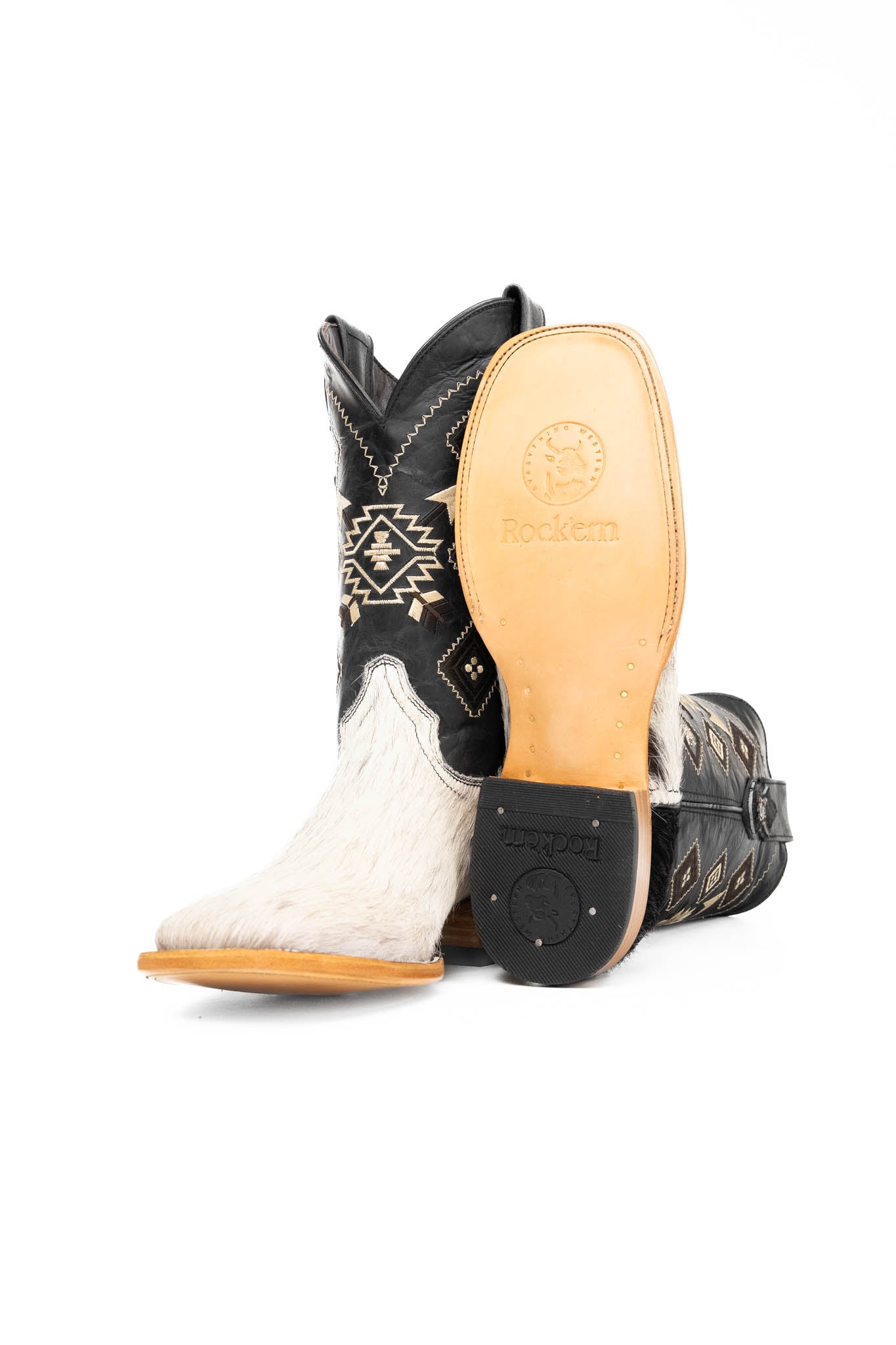 Authentic Men's Cowhide Square Toe Cowboy Boots - Size 11 - Durable Western Boots for Rodeo & Country Style | Perfect for Line Dancing, Ranch Work & Outdoor Adventures