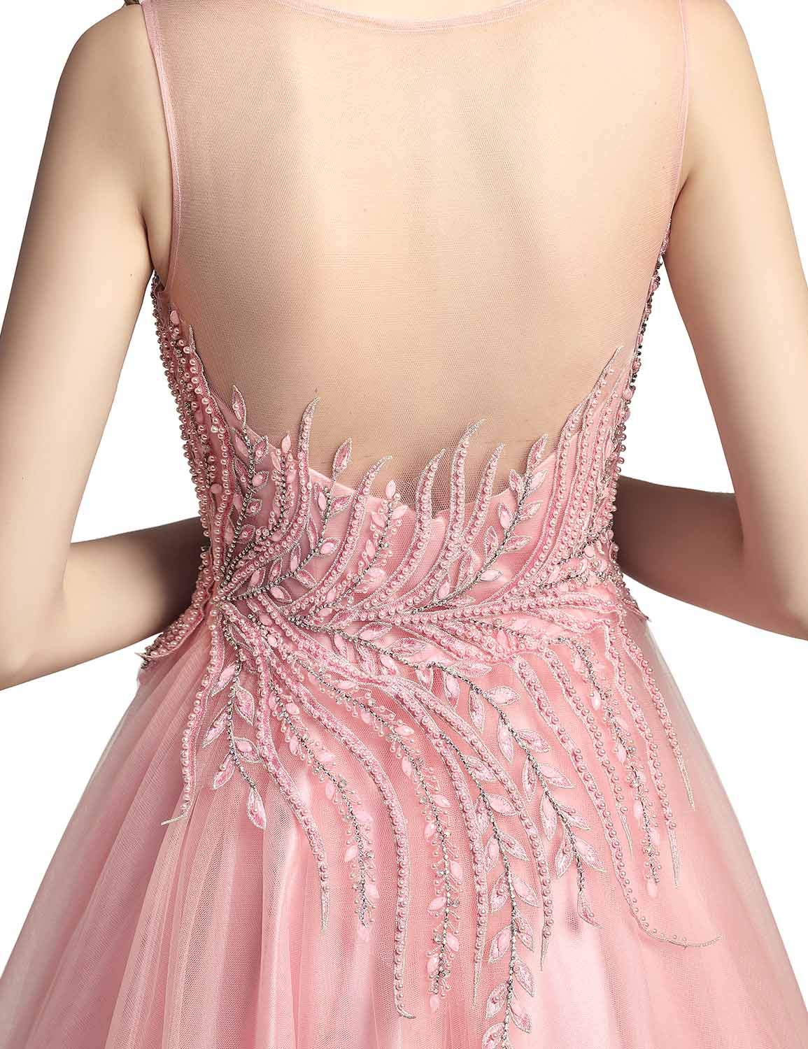 Sarahbridal Women's Elegant Beaded Long Prom Evening Dresses 2022 - Pearl Embellished Wedding Party Ball Gowns for Homecoming, Quinceañera & Formal Events